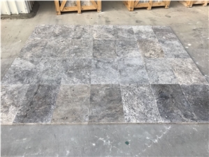 Silver Tumbled Travertine Pattern, Afyon Silver Travertine