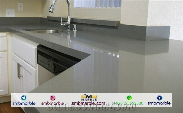 Grey Quartz Slabs, Pakistani Stone
