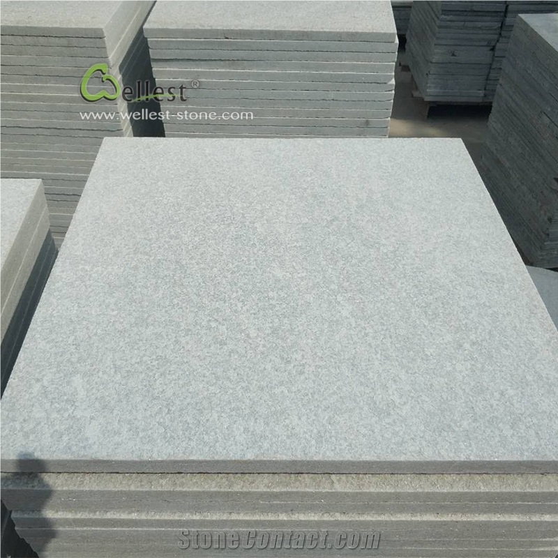 Anti-Slip Flamed Finish White Quartzite Tile
