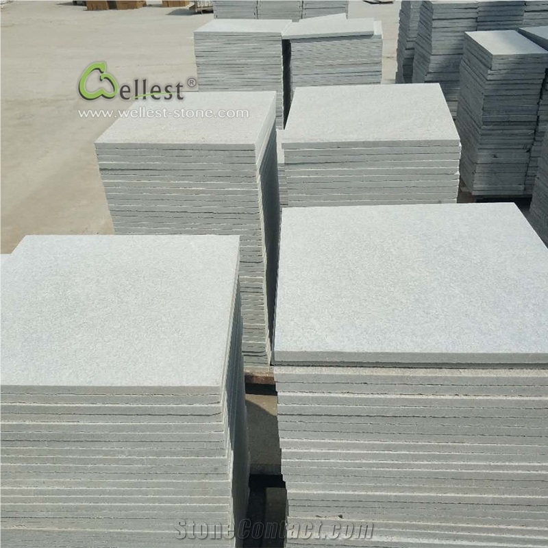 Anti-Slip Flamed Finish White Quartzite Tile