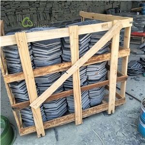 Black Slate Meshed Irregular Shaped Paving Stone