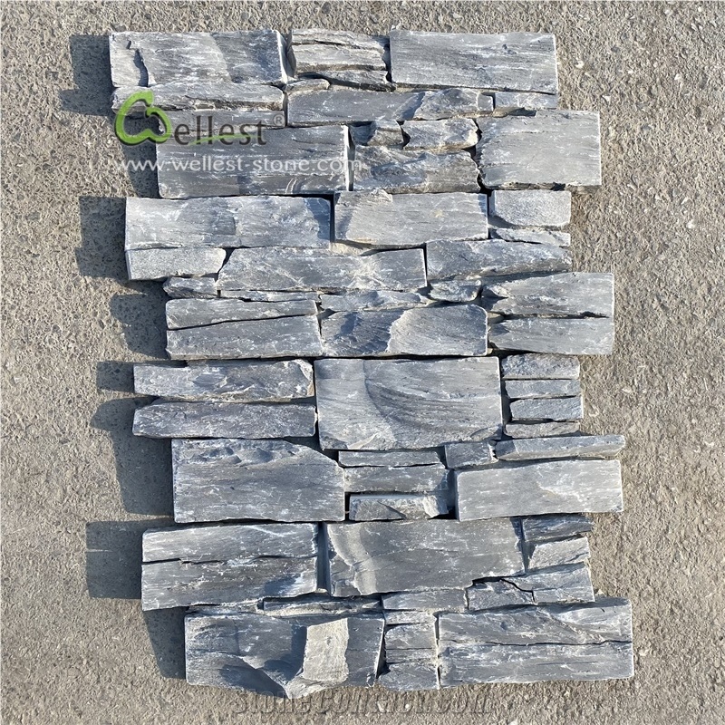 Black Slate Wall Panel Stone , Ledge Stone