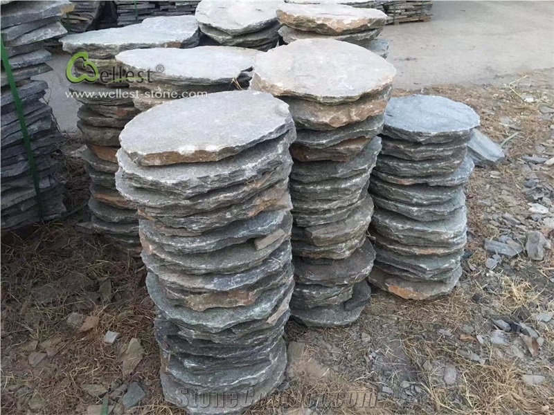 Green Quatzite Round Stepping Garden Landscaping