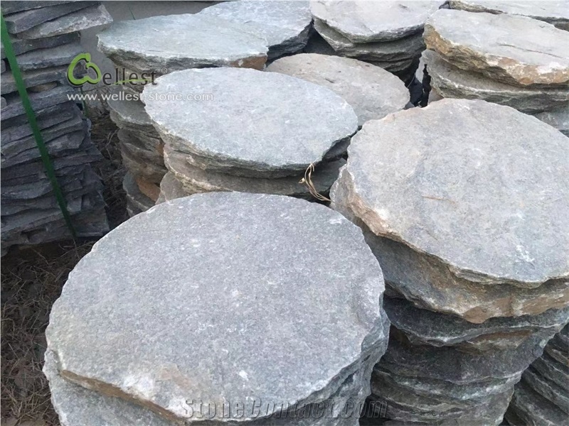 Green Quatzite Round Stepping Garden Landscaping