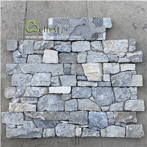 Grey Blue Z Shape Ledge Stone Wall Panel