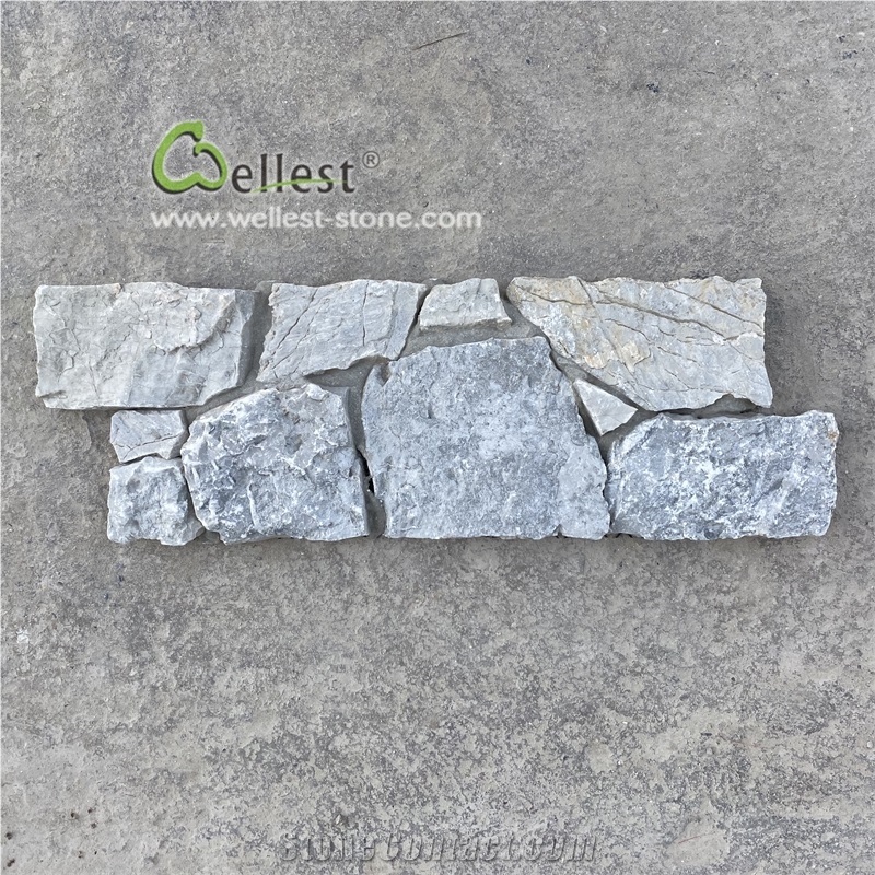 Grey Blue Z Shape Ledge Stone Wall Panel