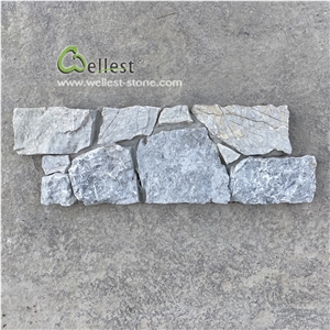 Grey Blue Z Shape Ledge Stone Wall Panel