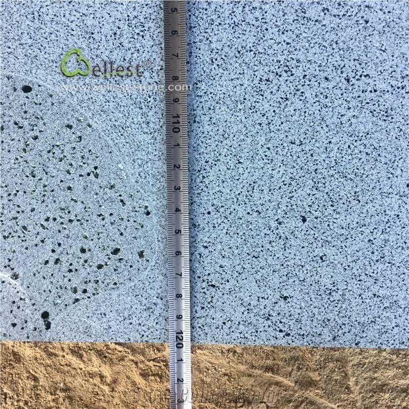Hainan Black Basalt Semi Grind Floor Tiles