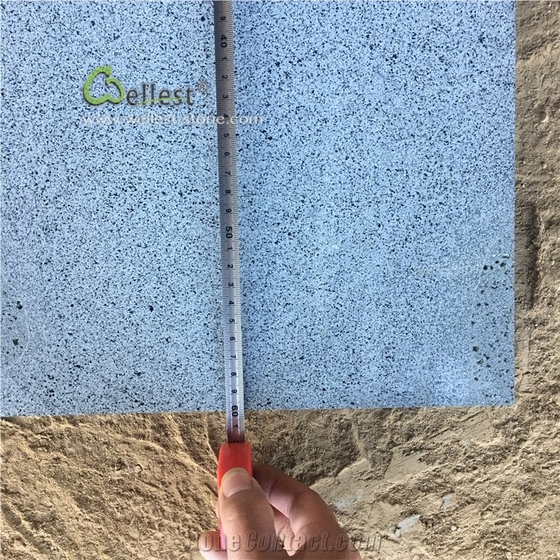 Hainan Black Basalt Semi Grind Floor Tiles