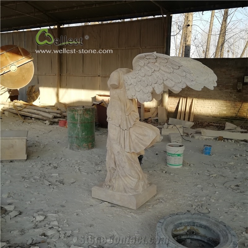 Landscape Handcraft Natural Stone Nike Statue