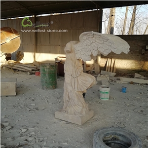 Landscape Handcraft Natural Stone Nike Statue