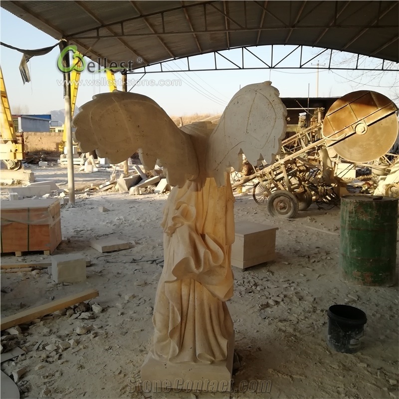 Landscape Handcraft Natural Stone Nike Statue