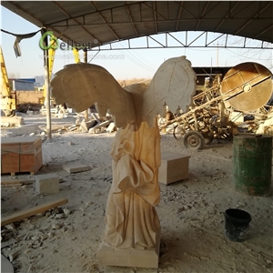 Landscape Handcraft Natural Stone Nike Statue