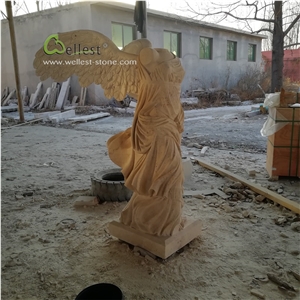 Landscape Handcraft Natural Stone Nike Statue