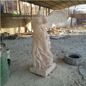 Landscape Handcraft Natural Stone Nike Statue