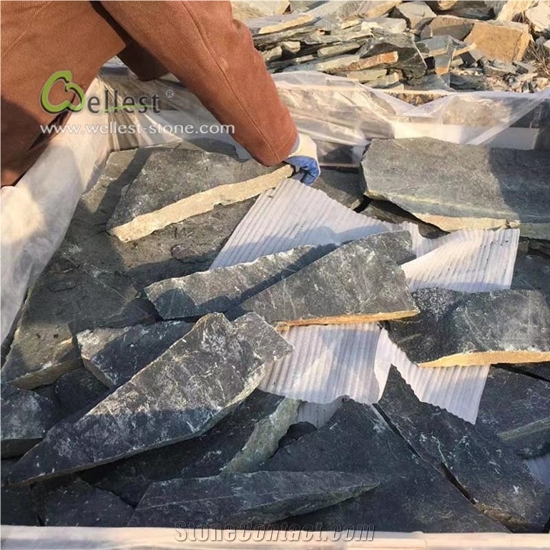 Natural Black Quartzite Random Loose Stone