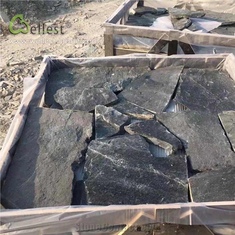 Natural Black Quartzite Random Loose Stone