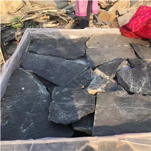 Natural Black Quartzite Random Loose Stone