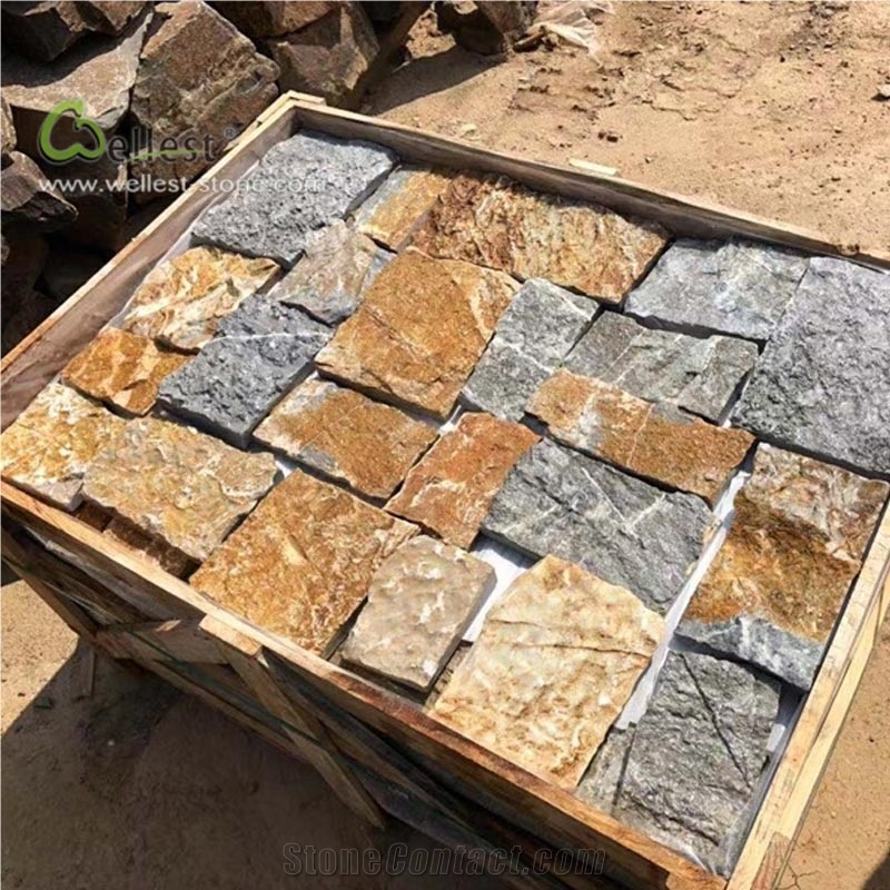 Yellow Beige Limestone Wall Cladding Loose Stone