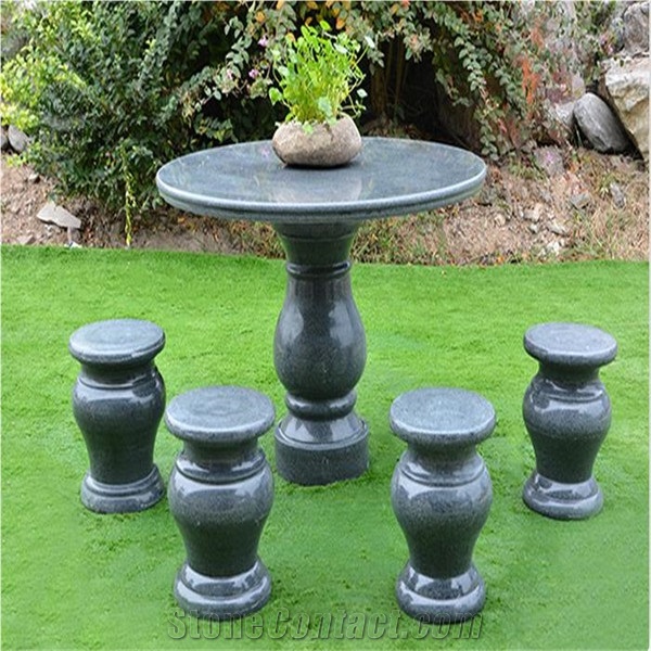 Grey Granite Polished Round Restaurant Table Top