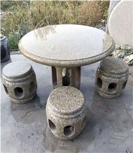 Grey Granite Polished Round Restaurant Table Top