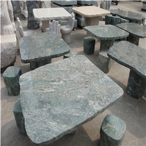Modern Green Marble Dining Marble Table and Chairs