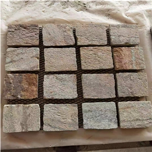 Rusty Quartzite Paving Stone Driveway Cobblestone