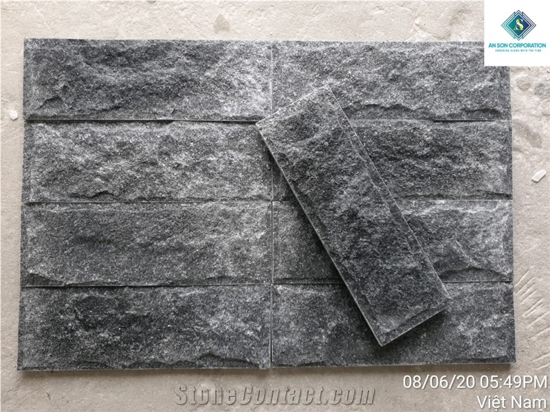 Black Mushroomed Marble Split Wall Tiles