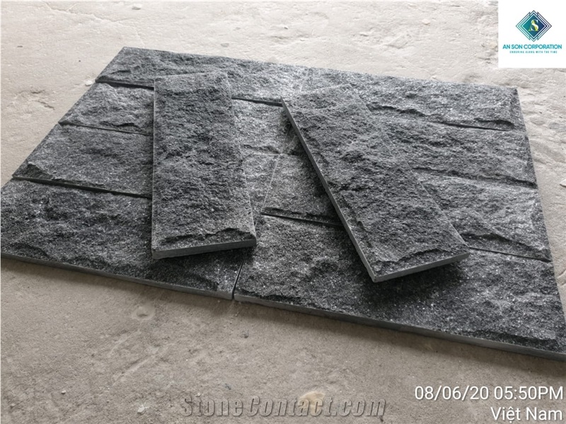 Black Mushroomed Marble Split Wall Tiles