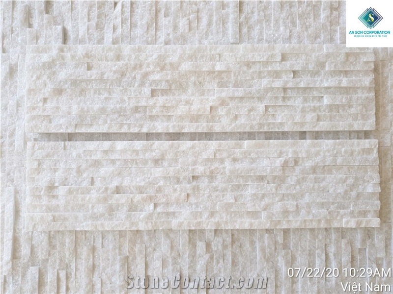 Crystal White Marble Wall Panel Size 15x60x1.5cm 10 Lines