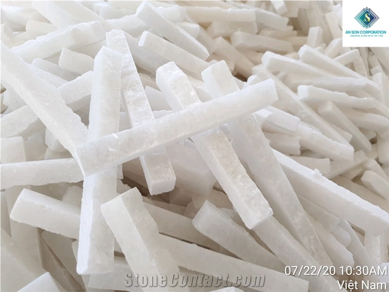 Crystal White Marble Wall Panel Size 15x60x1.5cm 10 Lines
