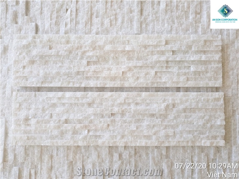 Crystal White Marble Wall Panel Size 15x60x1.5cm 10 Lines
