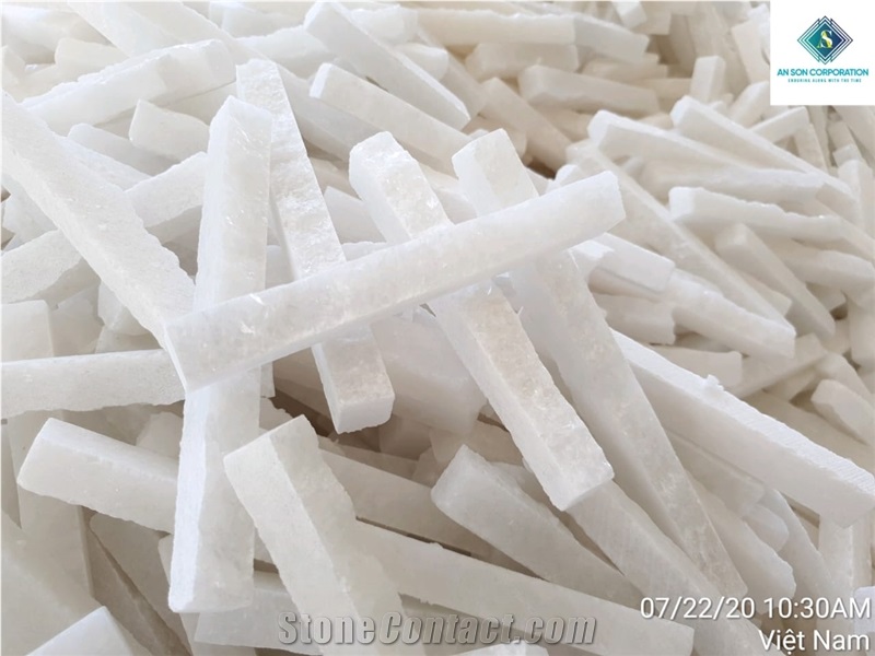 Crystal White Marble Wall Panel Size 15x60x1.5cm 10 Lines