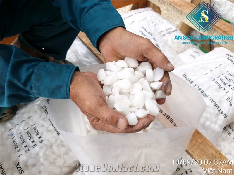 Snow White Pebble for Interior Design