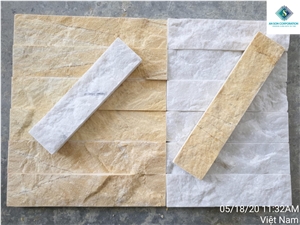 Split-Up Marble Wall Panel - White, Black, Yellow
