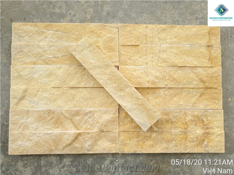 Split-Up Marble Wall Panel - White, Black, Yellow