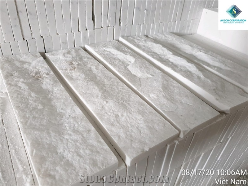 Split up Milky Face Marble Wall Panel Cheap Price