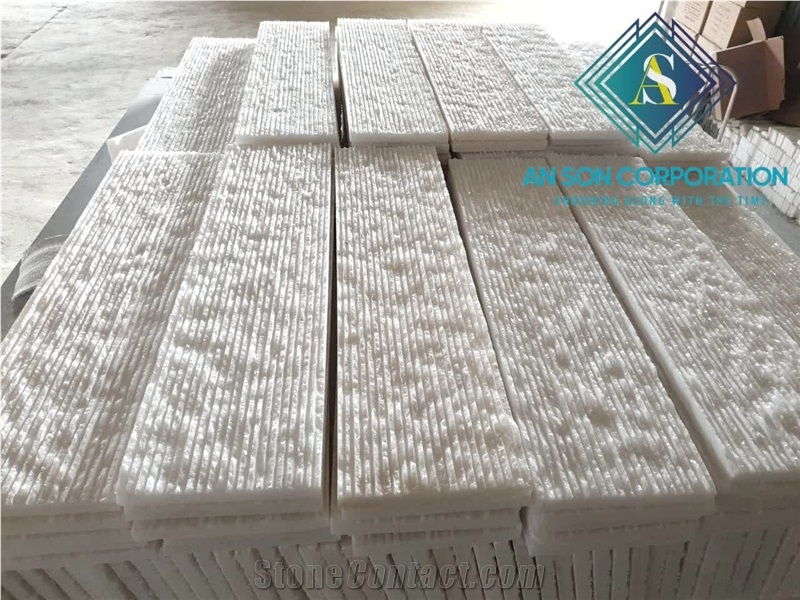 White Line Chiseled Marble