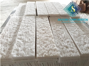White Line Chiseled Marble