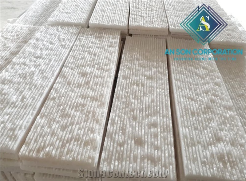 White Line Chiseled Marble