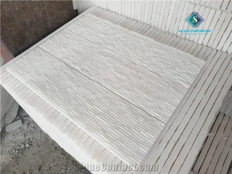 White Line Chiseled Marble