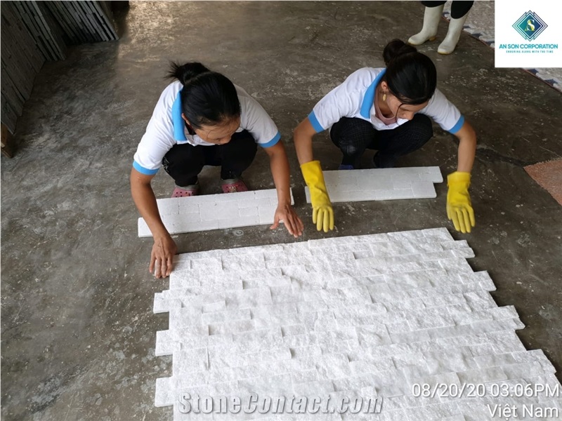 White Marble Combination Wall Panel Stone Veneer, Cultured Stone