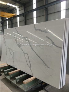 China Artificial Quartz Calacatta White Stone Slabs