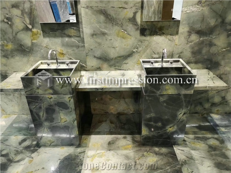 Dreaming Peacock Green Marble Slabs for Walling