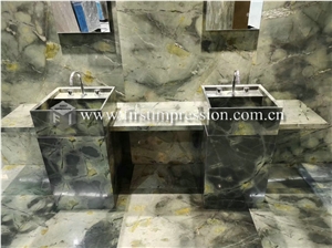 Dreaming Peacock Green Marble Slabs for Walling