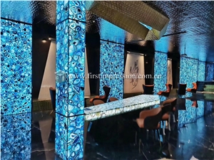 High Quality Blue Agate Semiprecious Stone Slabs