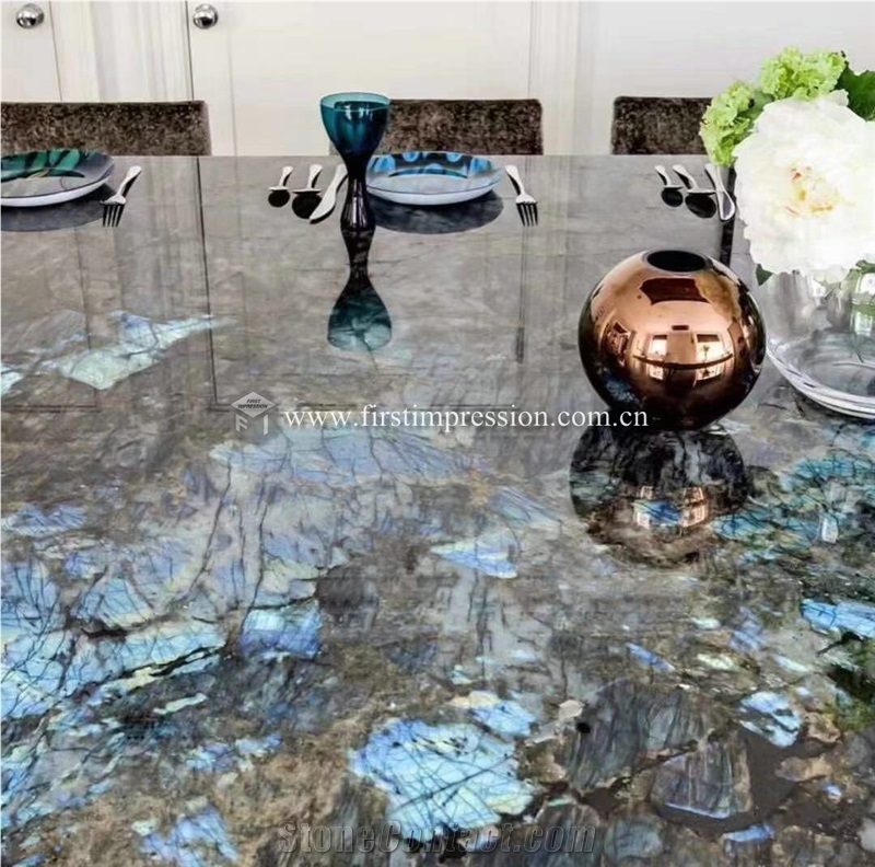 Labradoraite Blue Granite Desk