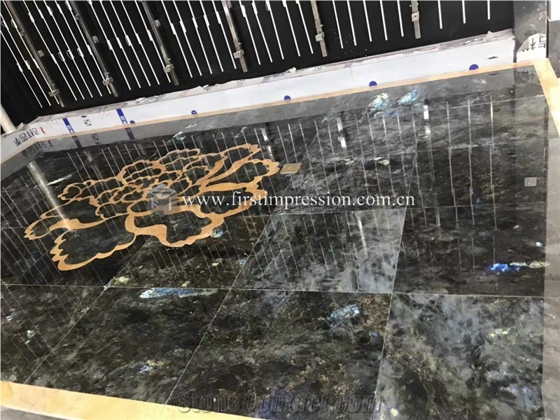 Labradoraite Blue Granite Desk