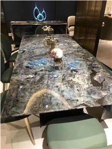 Labradoraite Blue Granite Desk