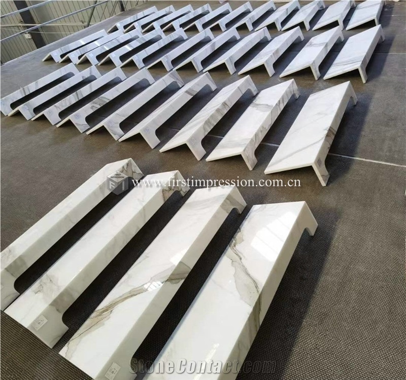 Luxury Calacatta White Marble Stairs